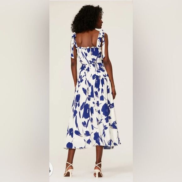 Jason Wu Collective Blue Floral Tie Strap Dress Size 6 - Picture 3 of 7